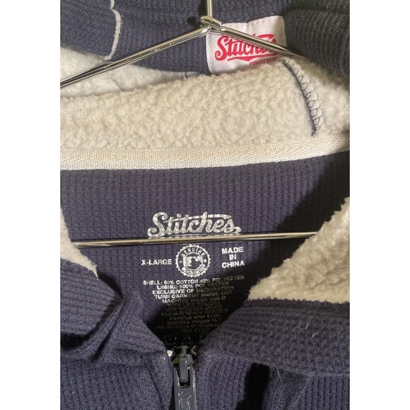 Stitches New York Yankees Jacket Mens XL Blue Full Zip Long Sleeve  Hoodie MLB - Picture 3 of 7
